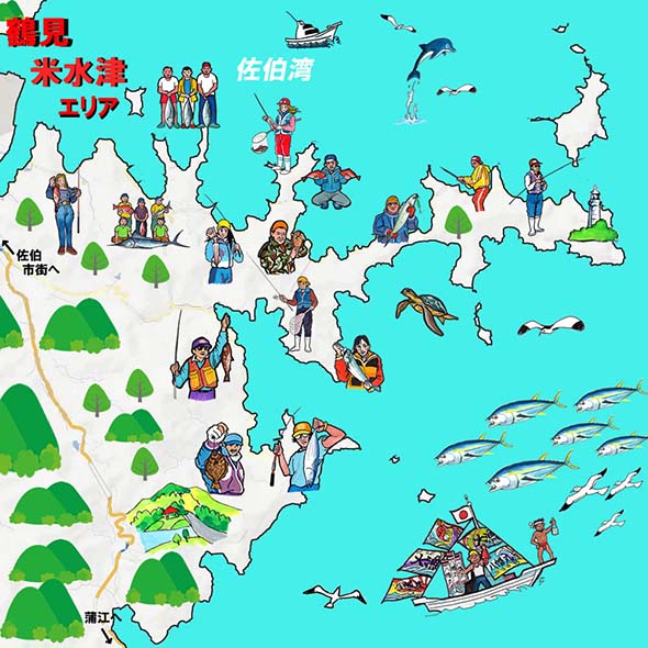 佐伯釣り場全体マップ